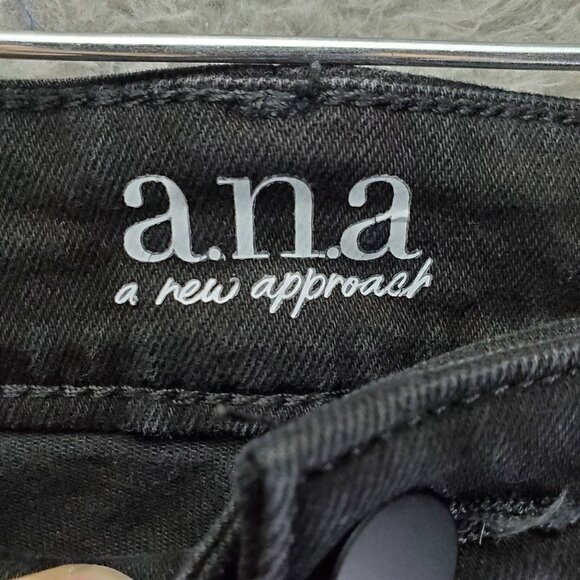 A.N.A Jeans Womens Size 16 Black Mid-Rise Skinny Stretch Denim - Picture 2 of 11